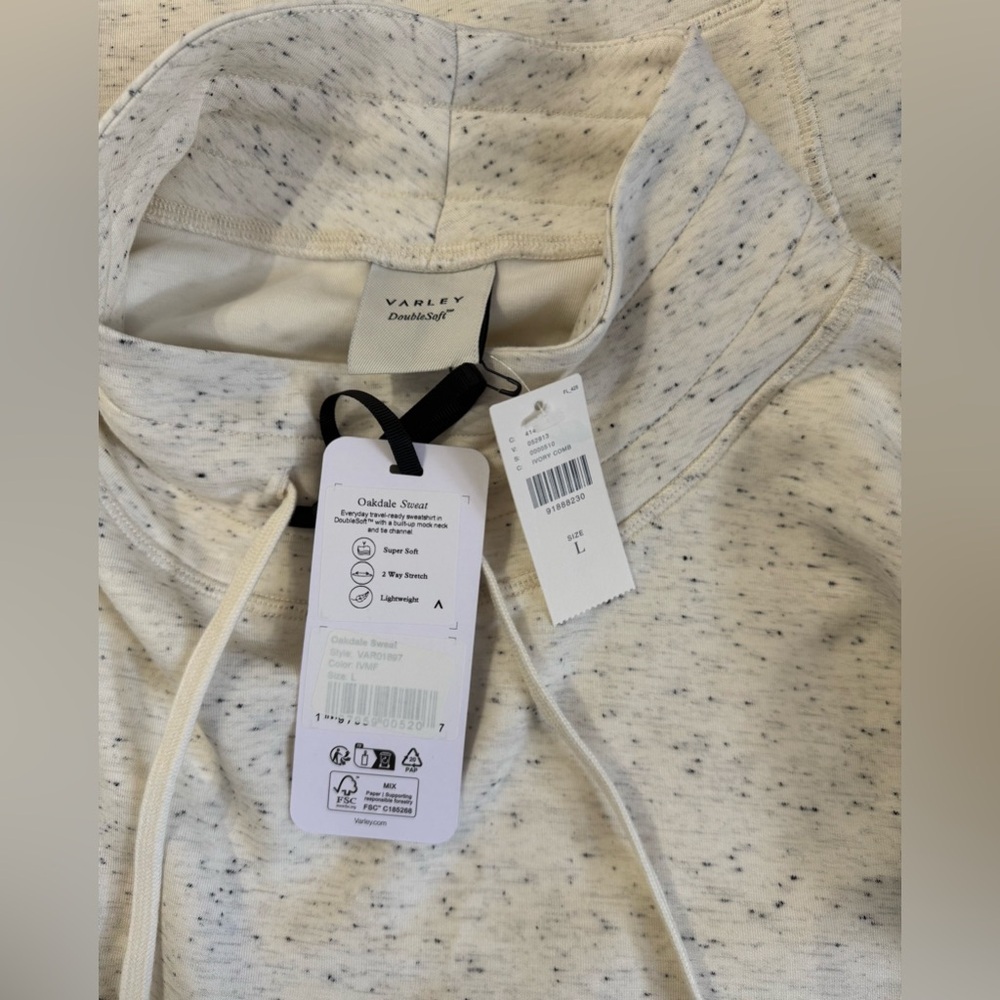 NWT Size L - Varley Double soft Oakdale Sweatshirt Ivory (NWT $180) - Picture 10 of 16